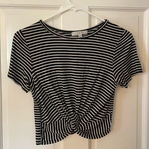 Gaze black and white striped tee